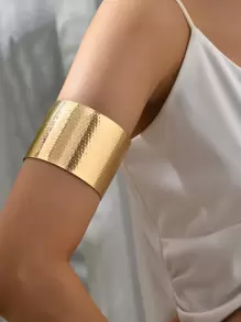 紋理質感臂環 - 金黃色 - 查看 1