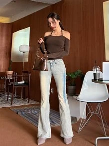 DAZY 純色掛脖 T 卹 - 咖啡棕 - 查看 7