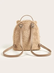 女孩卡通設計後背包 - 卡其色 - 查看 4