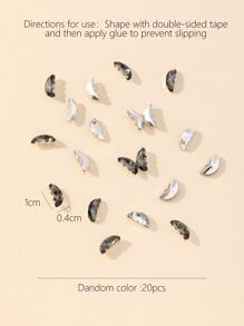 10pcs 3D Butterfly Design Nail Art Decoration - Black and White - View 5