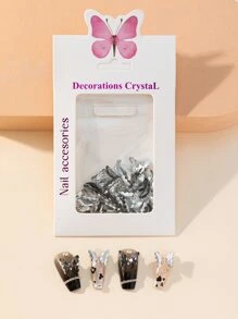 10pcs 3D Butterfly Design Nail Art Decoration - Black and White - View 4