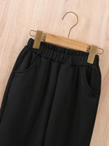 Boys Striped Tape 2 In 1 Pullover & Joggers - Black and White - View 3