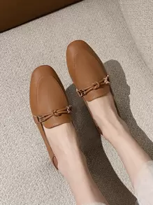 Mengshangli 2025 Autumn Women's Slip-On Casual Loafers, Flat British Style Leather Moccasins - Brown - View 4