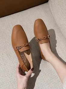 Mengshangli 2025 Autumn Women's Slip-On Casual Loafers, Flat British Style Leather Moccasins - Brown - View 5