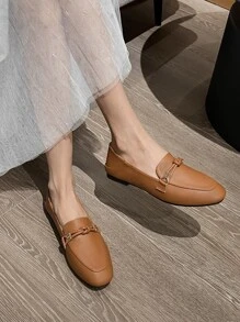 Mengshangli 2025 Autumn Women's Slip-On Casual Loafers, Flat British Style Leather Moccasins - Brown - View 6