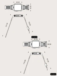 1pc Clear Watchband Tương thích với Apple Watch - Hồng - Xem 4