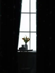 Christmas Snowflake Print Single Panel Blackout Curtain - Blue - View 2