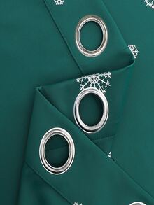 Christmas Snowflake Print Single Panel Blackout Curtain - Blue - View 3