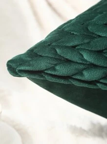 1入組幾何刺繡天鵝絨枕套帶滾邊 - 墨綠色 - 查看 3