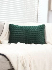 1入組幾何刺繡天鵝絨枕套帶滾邊 - 墨綠色 - 查看 4