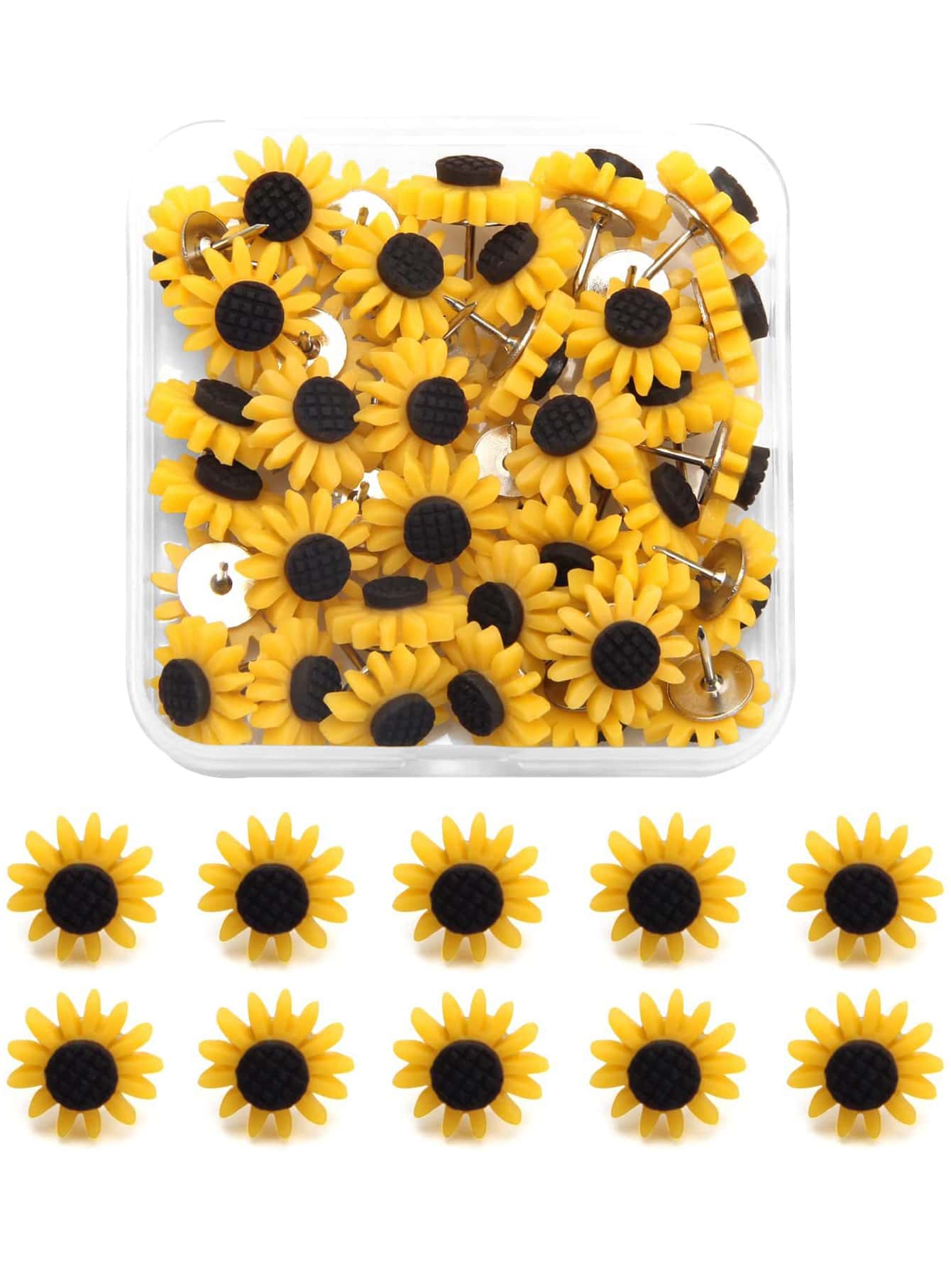 20pcs Sunflower Design Pushpin - Multicolor - View 1