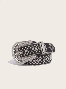 Rhinestone & Studded Decor Belt Street - Black - View 4