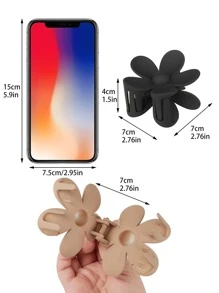 4 piezas Garra de pelo con diseño de flor elegante - Multicolor - Ver 3