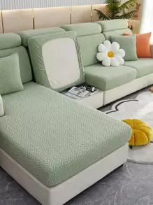 1pc Plain Design Sofa Seat Cover - Green - View 4