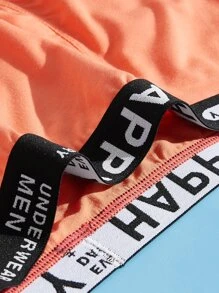 Men 5pcs Letter Tape Boxer Brief - Multicolor - View 4