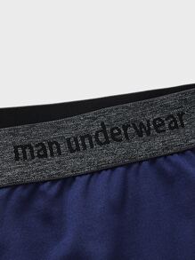 SHEIN Extended Sizes Men 3pcs Letter Tape Boxer Brief - Multicolor - View 5