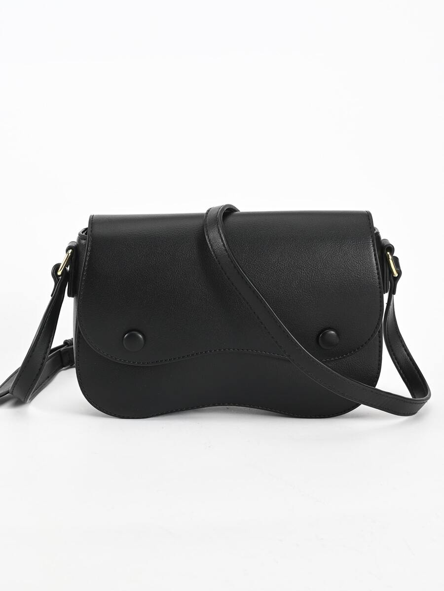 Túi Crossbody Nữ màu trơn Có thể điều chỉnh được Đúng mốt - màu đen - Xem 1