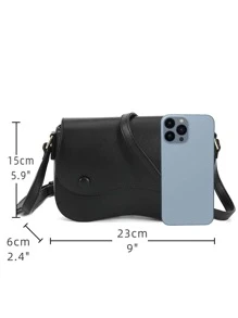 Túi Crossbody Nữ màu trơn Có thể điều chỉnh được Đúng mốt - màu đen - Xem 3