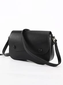Túi Crossbody Nữ màu trơn Có thể điều chỉnh được Đúng mốt - màu đen - Xem 4