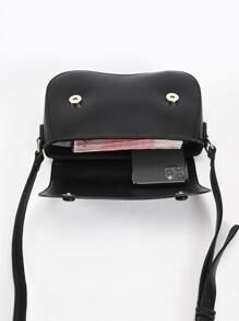 Túi Crossbody Nữ màu trơn Có thể điều chỉnh được Đúng mốt - màu đen - Xem 5