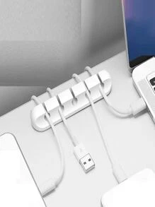 3 Kẹp Cáp, Dụng Cụ Tổ Chức Dây Quản Lý Cáp Tự Dính, Cho Máy Tính Để Bàn Cáp Sạc USB Đầu Giường Dây Nguồn Cáp Chuột Dây Máy Tính Văn Phòng Tại Nhà - trắng - Xem 2