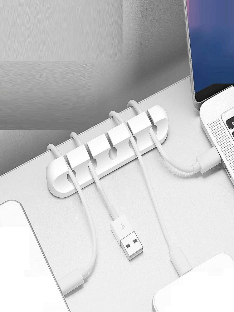 3入組電纜夾自粘式電纜管理線整理器適用於桌面USB充電電纜床頭櫃電源線鼠標電纜線PC辦公室家用 - 白色 - 查看 2