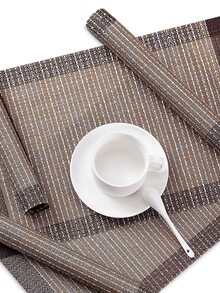 1pc Striped Pattern Placemat - Multicolor - View 6