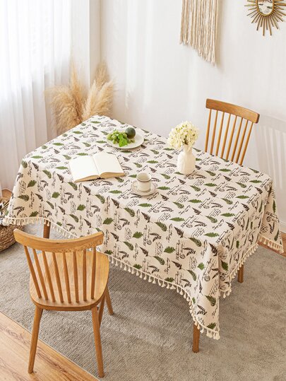 1pc Leaf Pattern Tablecloth