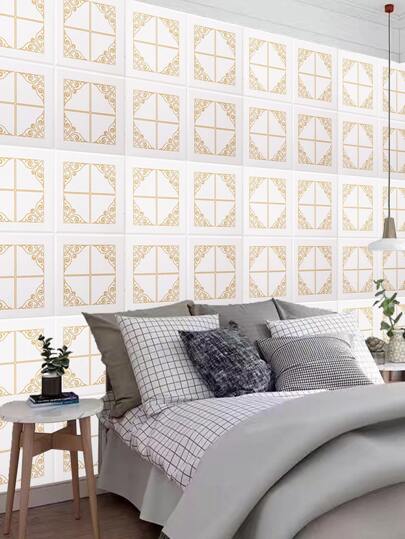 1pc Vintage Graphic Print 3D Wall Panel