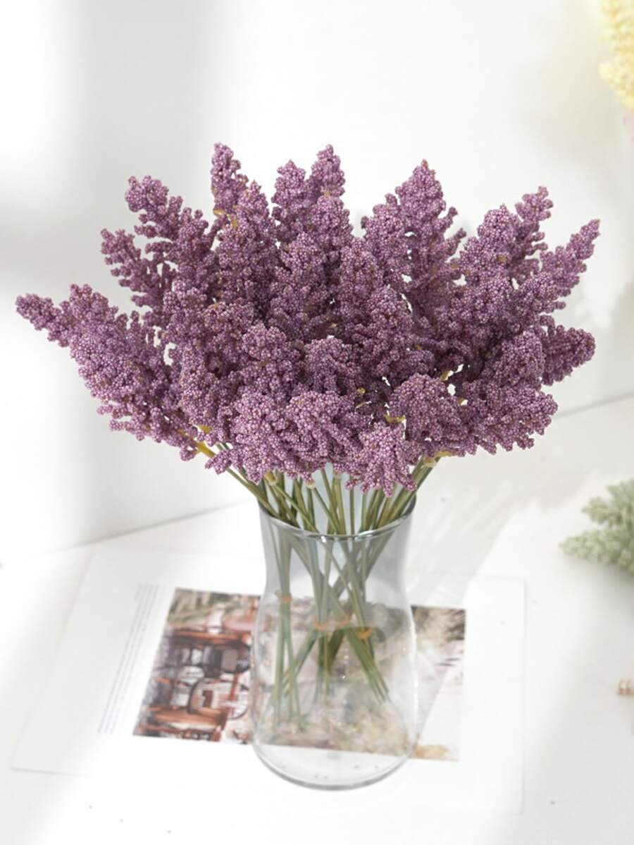 6入組人造發泡小麥鉚釘家庭牆裝飾適合婚禮派對 - 紫色 - 查看 1