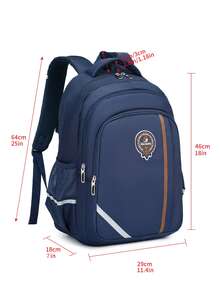 男孩字母貼飾功能背包 - 藏蓝色 - 查看 3