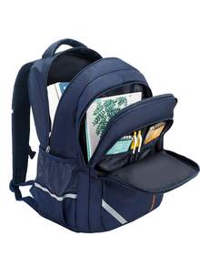 男孩字母貼飾功能背包 - 藏蓝色 - 查看 5