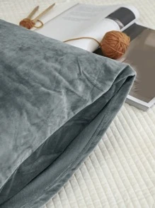2pcs Set Deep Gray Autumn/Winter Warm Thick Crystal Velvet Flannel Pillowcase, Solid Color Japanese Minimalist Style, Super Soft & Breathable, Suitable For Daily Life, Dorm, Pillowcase (Pillow Insert Not Included), Bedding, Hotel, Home Decor, Fits Double Bed, Large Bed, Extra Large Bed - Dark Grey - View 9