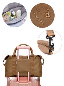 Bolso de lona con diseño de parche - Marrón - Ver 6