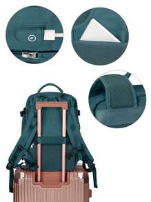 女士旅行背包 14/15 英寸笔记本电脑背包，带鞋隔层、USB 端口、干湿分离，新旧版本随机发货 - 水鴨藍 - 查看 7