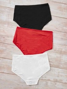 Plus 3pack Contrast Lace Panty - Multicolor - View 2