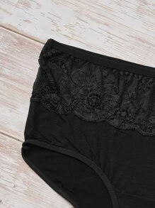 Plus 3pack Contrast Lace Panty - Multicolor - View 4