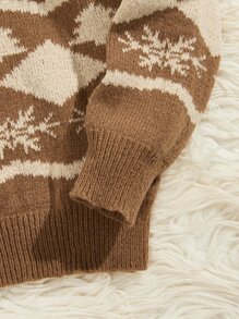 Manfinity RebelGame Men Christmas Pattern Jumper - Mocha Brown - View 5