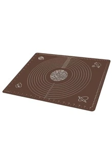 1pc Silicone Baking Mat, Coffee Brown Anti-slip Rectangle Dough Rolling Mat For Household - Coffee Brown - View 4
