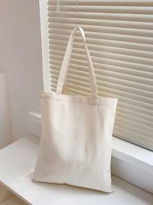 愛心圖案購物袋 - 米色 - 查看 4