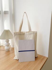 愛心圖案購物袋 - 米色 - 查看 5