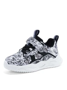 男孩圖案魔術貼運動鞋 - 黑與白 - 查看 3