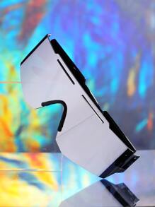 Street Men Women Flat Top Shield Fashion Glasses For Summer Beach Vacation,Outdoor,Travel - Multicolor - View 1