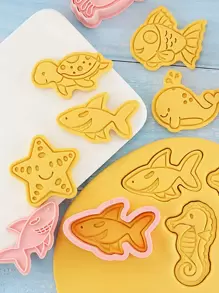 8pcs Animal Design Cookie Stamp - Pink - View 4