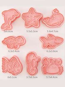 8pcs Animal Design Cookie Stamp - Pink - View 2