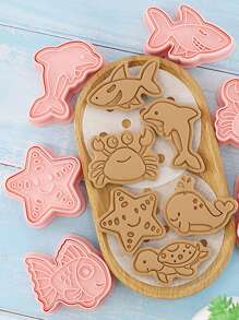 8pcs Animal Design Cookie Stamp - Pink - View 5