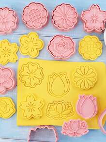 8入組花朵形狀餅乾印章