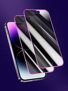 2 件紫色防偷窥夜光手机屏幕保护膜适用于 14 6.1 英寸/ 13/13 Pro 6.1 英寸/15/15 Pro Max/ 16/16 Pro/16 Pro Max 生日、家人、朋友礼物钢化玻璃、防窥、手机配件