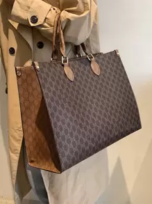 Dedoo Autumn/Winter Fashion Printed, All-Season Versatile Travel & Shopping Tote Bag, Extra Large Capacity Vintage Geometric Pattern Handbag, Classic Crossbody Bag, Women's Large Capacity Work Bag, Retro Style Women's Backpack, Back To School, Large Capacity, Business Casual, Portable & Lightweight, Suitable For Teenagers, Women, College Students, Young Professionals, Perfect For Back To School, Middle School, High School, Work, Business, Commuting, University, Office And More - Multicolor - View 4