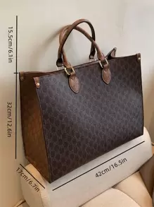 Dedoo Autumn/Winter Fashion Printed, All-Season Versatile Travel & Shopping Tote Bag, Extra Large Capacity Vintage Geometric Pattern Handbag, Classic Crossbody Bag, Women's Large Capacity Work Bag, Retro Style Women's Backpack, Back To School, Large Capacity, Business Casual, Portable & Lightweight, Suitable For Teenagers, Women, College Students, Young Professionals, Perfect For Back To School, Middle School, High School, Work, Business, Commuting, University, Office And More - Multicolor - View 5